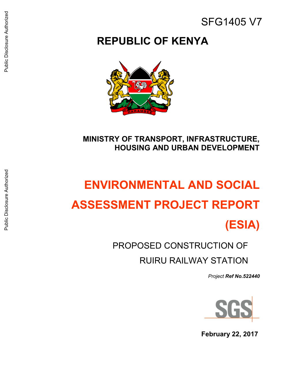 Republic of Kenya Ministry of Transport