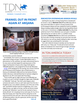 Frankel out in Front Again at Arqana Cont