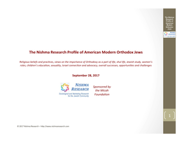 2017 Nishma Research Profile of American Modern Orthodox Jews