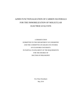 Azide Functionalization of Carbon Materials for the Immobilization of Molecular Electrocatalysts