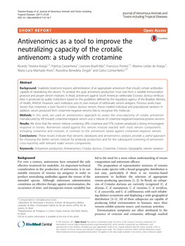 Antivenomics As a Tool to Improve the Neutralizing Capacity of the Crotalic