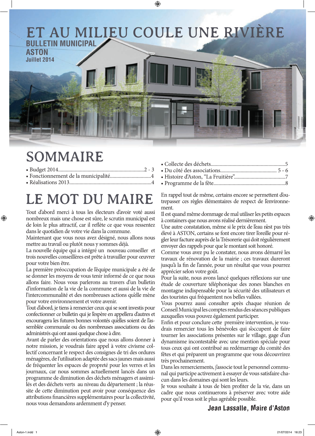 BULLETIN MUNICIPAL ASTON Juillet 2014