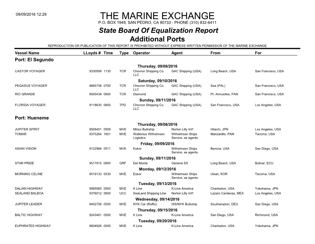 The Marine Exchange P.O