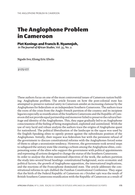 The Anglophone Problem in Cameroon