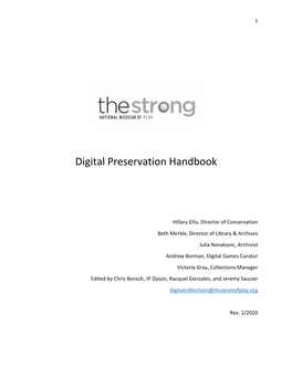 Digital Preservation Handbook, External, 1-9-2020