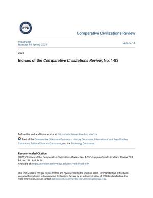 Indices of the Comparative Civilizations Review, No. 1-83