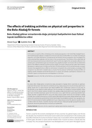 The Effects of Trekking Activities on Physical Soil Properties in the Bolu