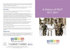A History of PACT the Focus of the Charity—To Support Families and Provide Services Not Available Locally— Remains Constant Within the Oxford Diocese