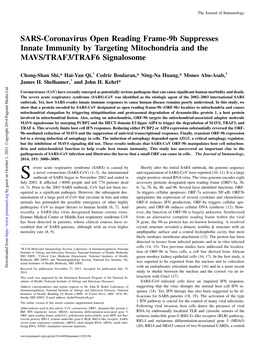 Signalosome Mitochondria and the MAVS/TRAF3/TRAF6 Suppresses