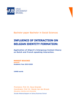 Influence of Interaction on Belgian Identity Formation