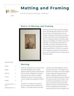 Matting and Framing
