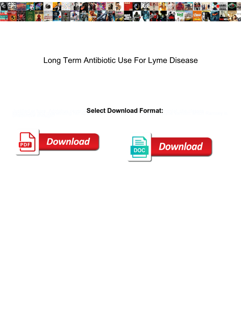 Long Term Antibiotic Use for Lyme Disease
