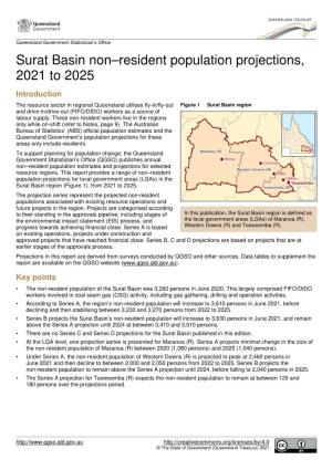 Surat Basin Non-Resident Population Projections, 2021 to 2025