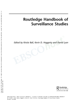 Routledge Handbook of Surveillance Studies