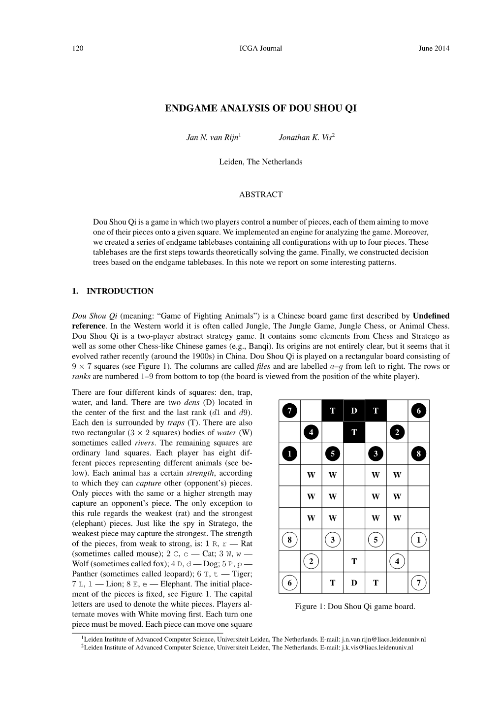 Endgame Analysis of Dou Shou Qi