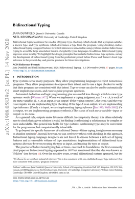 Bidirectional Typing