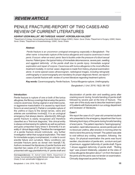 Review Article Penile Fracture-Report of Two Cases and Review of Current Literatures