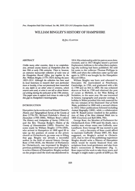 William Bingley's History of Hampshire
