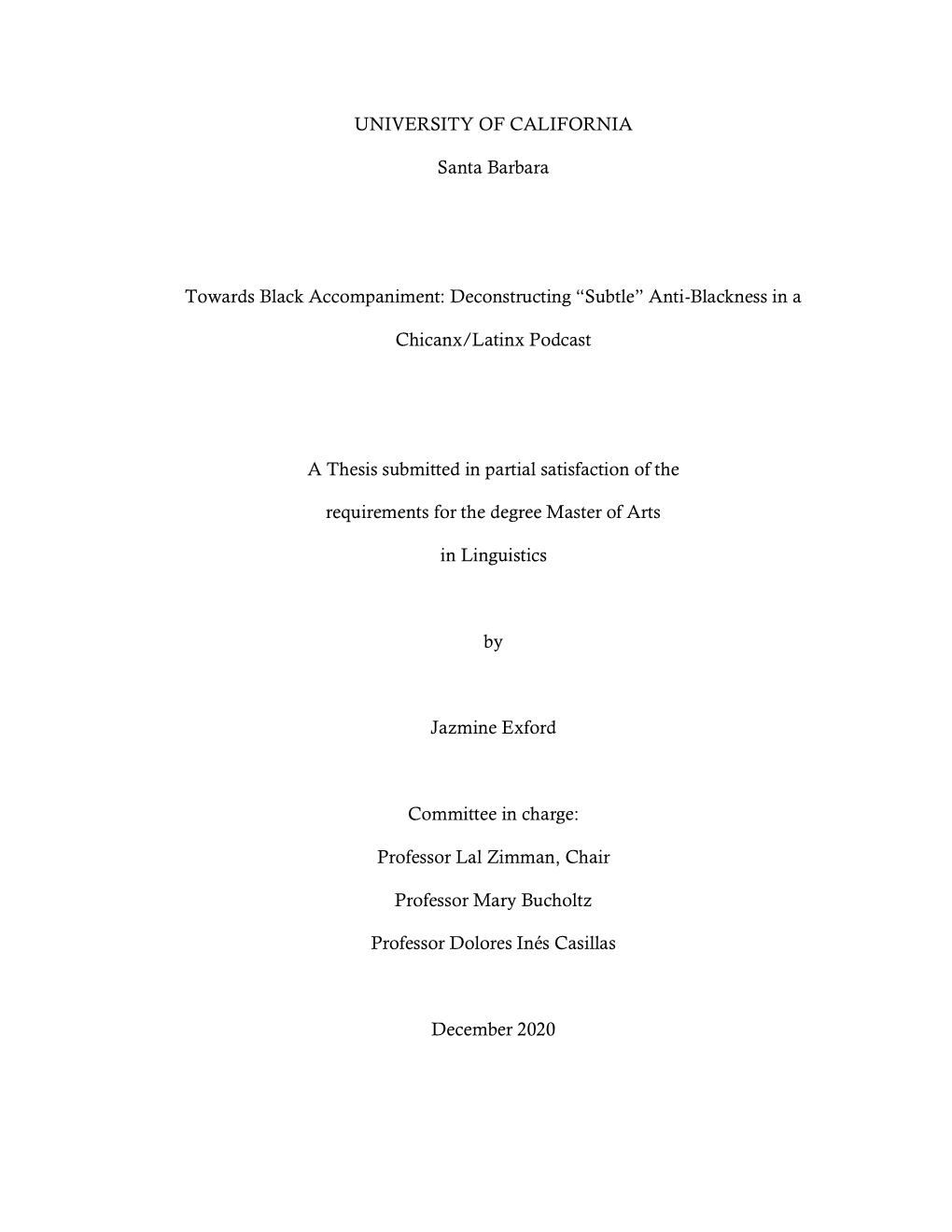 UC Santa Barbara Dissertation Template