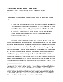 Successful Aging” in a Tibetan Context? Geoff Childs,* Melvyn Goldstein, Puchung Wangdui, and Namgyal Choedup * Corresponding Author, Gchilds@Wustl.Edu