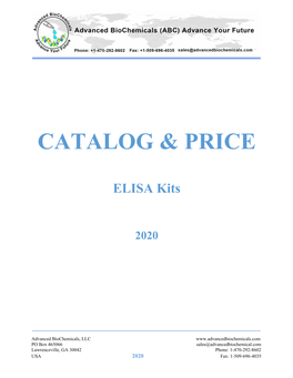 ELISA Kit Catalog