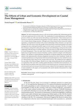 The Effects of Urban and Economic Development on Coastal Zone Management