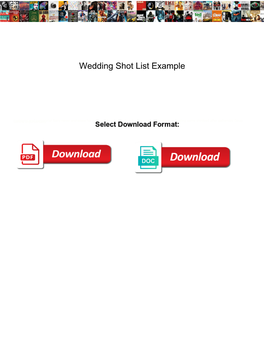 Wedding Shot List Example