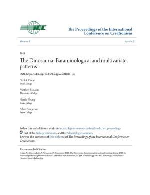 The Dinosauria: Baraminological and Multivariate Patterns DOI
