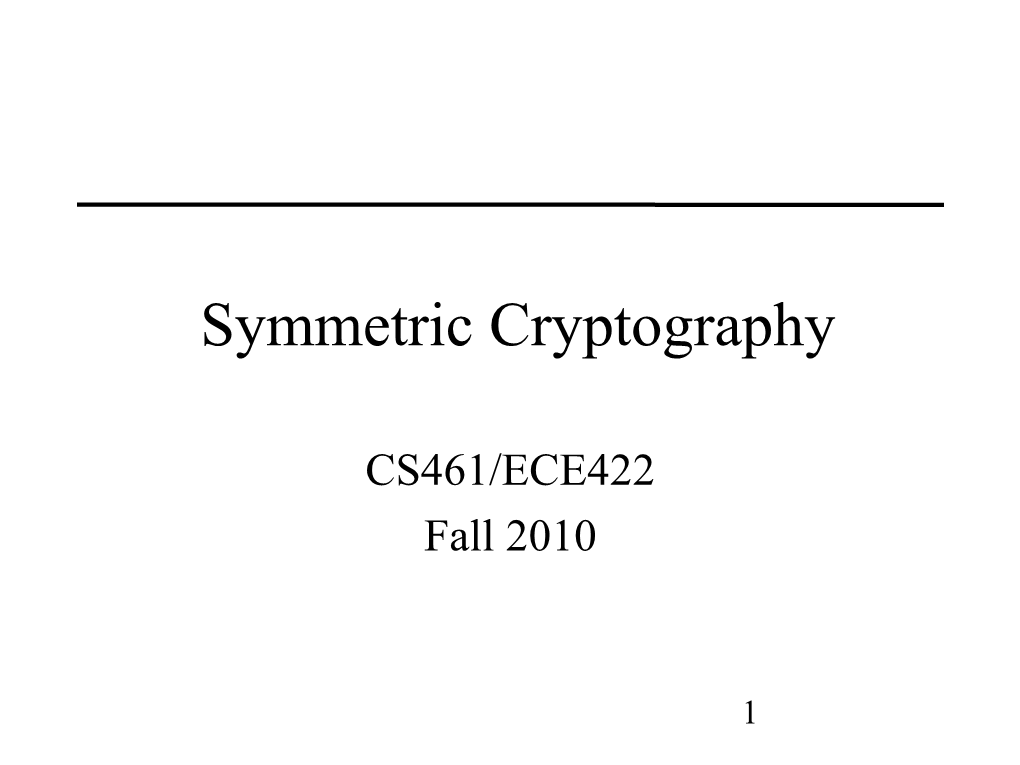 Symmetric Cryptography