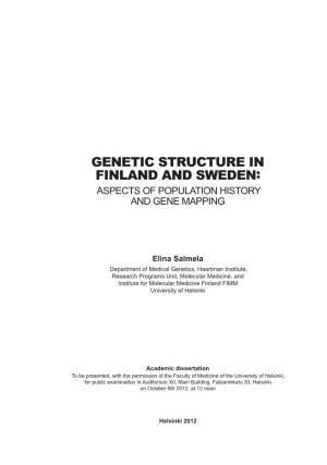 Genetic Structure in Finland and Sweden: Aspects of Population History and Gene Mapping