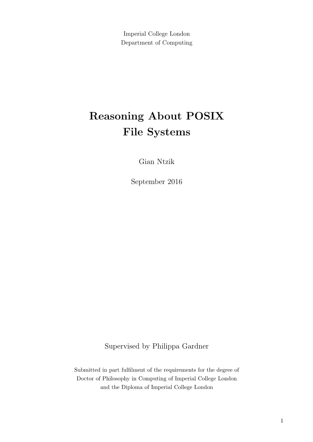 Reasoning About POSIX File Systems