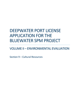 Deepwater Port License Application for the Bluewater Spm Project
