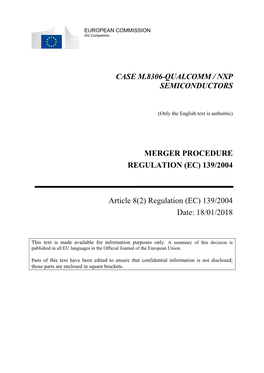 Case M.8306-Qualcomm / Nxp Semiconductors