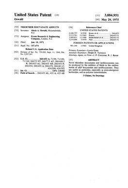 United States Patent (19) (11) 3,884,951 Oswald (45) May 20, 1975