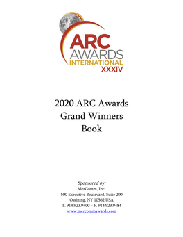 2020 ARC Awards Grand Winners Book