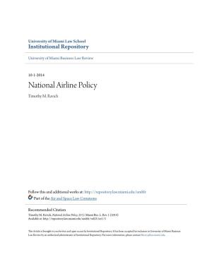 National Airline Policy Timothy M