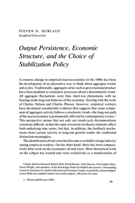 Output Persistence, Economic Structure, and the Choice of Stabilization Policy