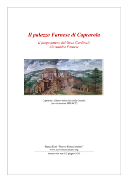 Il Palazzo Farnese Di Caprarola Il Luogo Ameno Del Gran Cardinale Alessandro Farnese