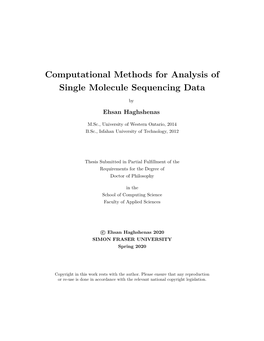 Computational Methods for Analysis of Single Molecule Sequencing Data