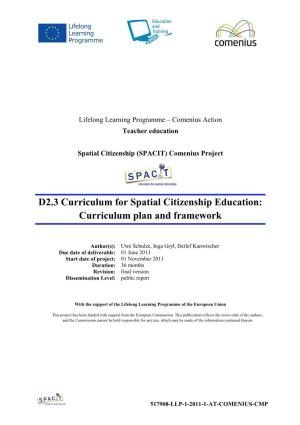 D2.3 Curriculum for Spatial Citizenship Education: Curriculum Plan and Framework