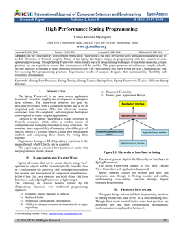 High Performance Spring Programming
