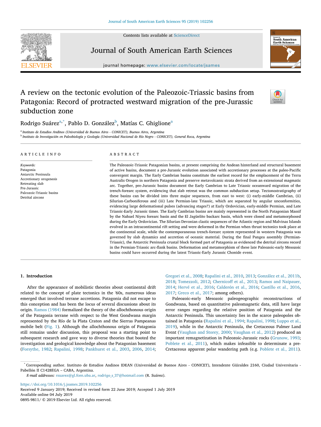 A Review on the Tectonic Evolution of the Paleozoic-Triassic Basins from Patagonia: Record of Protracted Westward Migration of the Pre-Jurassic T Subduction Zone