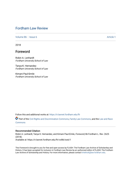 Fordham Law Review Foreword