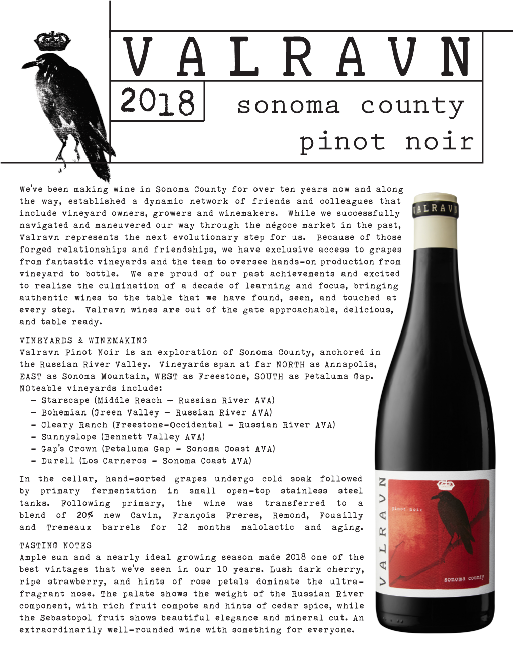 Sonoma County Pinot Noir