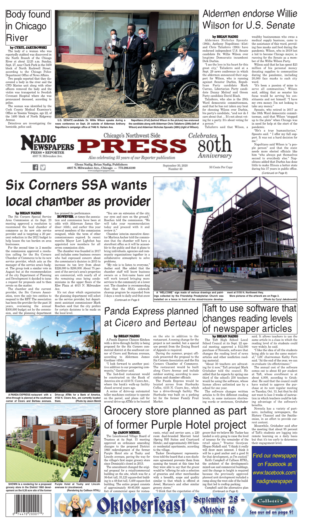 Six Corners SSA Wants Local Chamber As Provider by BRIAN NADIG Has Praised Its Performance