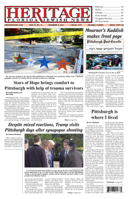 Mourner's Kaddish Makes Front Page Pittsburgh Is Where I Lived