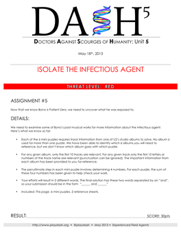 Isolate the Infectious Agent