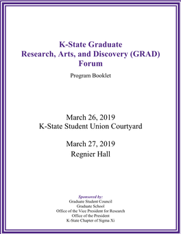 K-State Graduate Research, Arts, and Discovery (GRAD) Forum