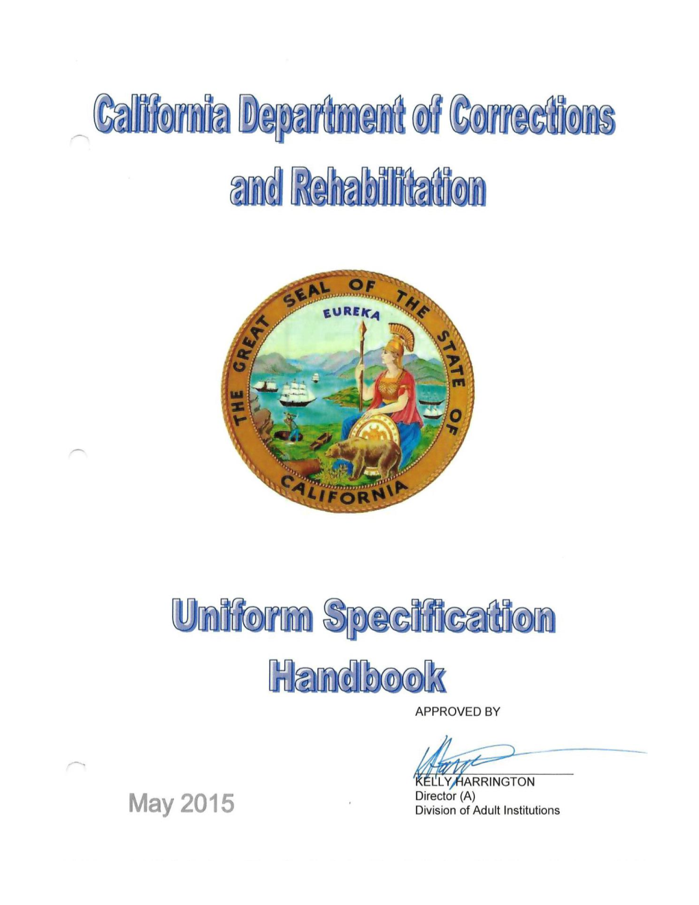 View Complete CDCR Uniform Specification Handbook DocsLib