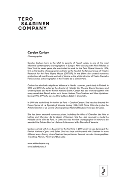 Carolyn Carlson Choreographer
